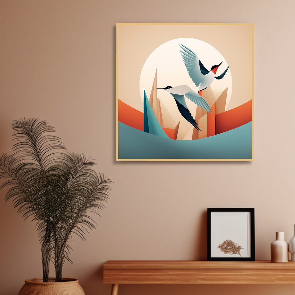비상하는새 45cm x 45cm 무광블랙 알루미늄액자 포스터 - 상세 이미지 3