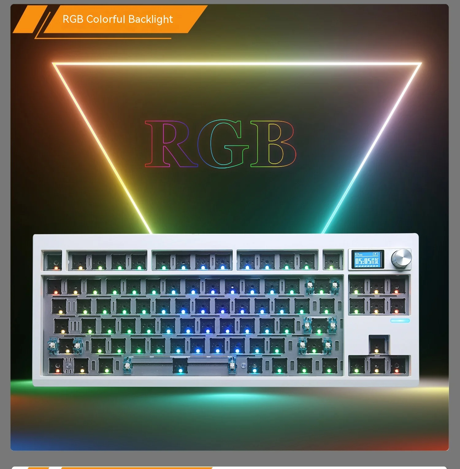 ZUOYA GMK87 주오야 키보드 베어본 VIA지원 3모드 연결 기계식 키보드 키트 화이트 - 상세 이미지 4