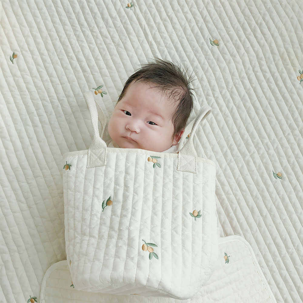 마롤로뜨 아기 마실백 패브릭 원형 장난감 바구니 피크닉 수납 보관함 상큼체리 - 상세 이미지 3