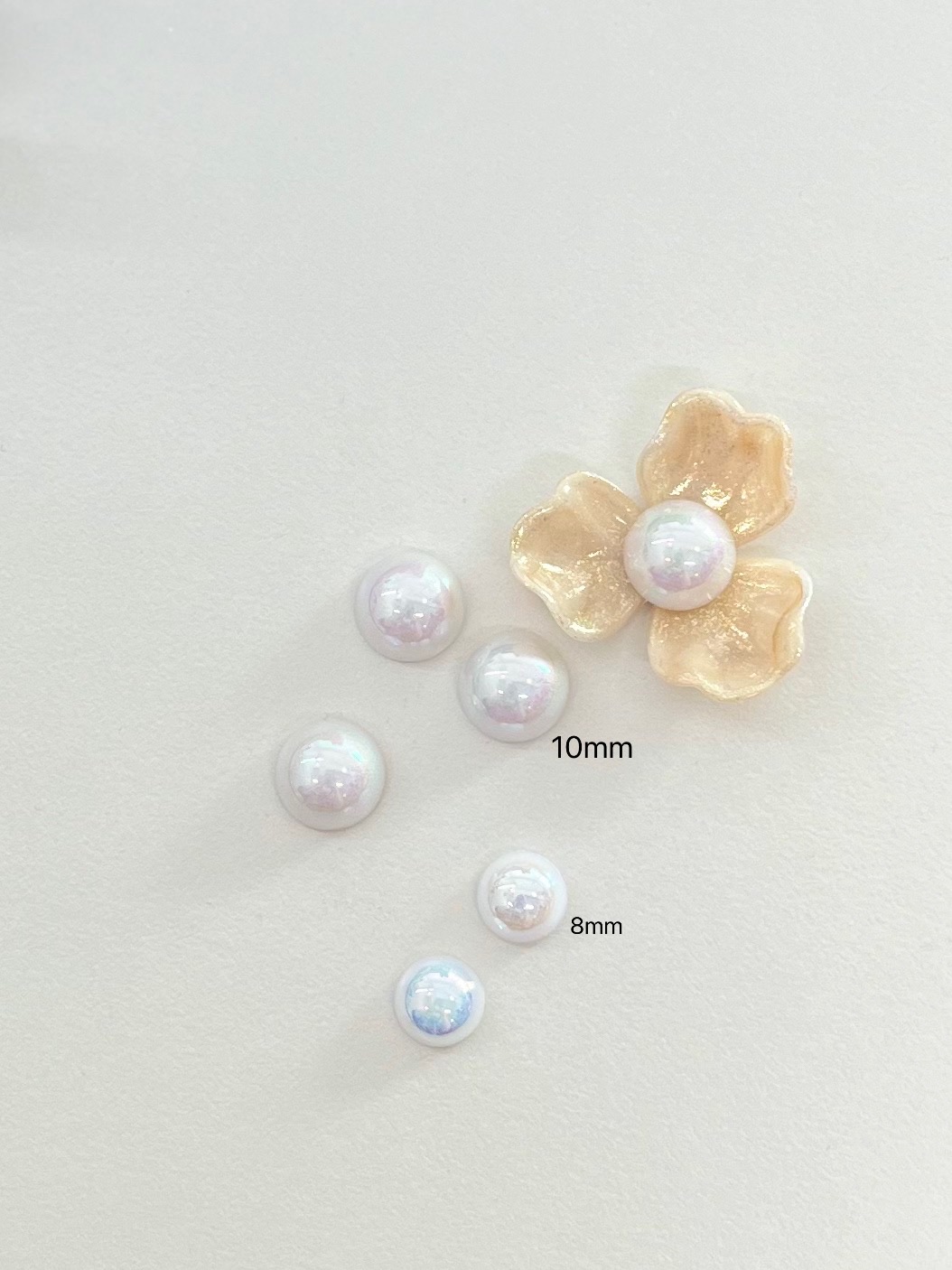 (10개) 국산 고급 10mm AB 반진주 파츠 악세서리 부자재 P00000013 - 상품 이미지