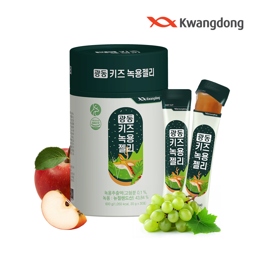 광동 키즈 어린이 녹용젤리 20g x 30포 청포도맛 유아 초등학생 성장기 보약