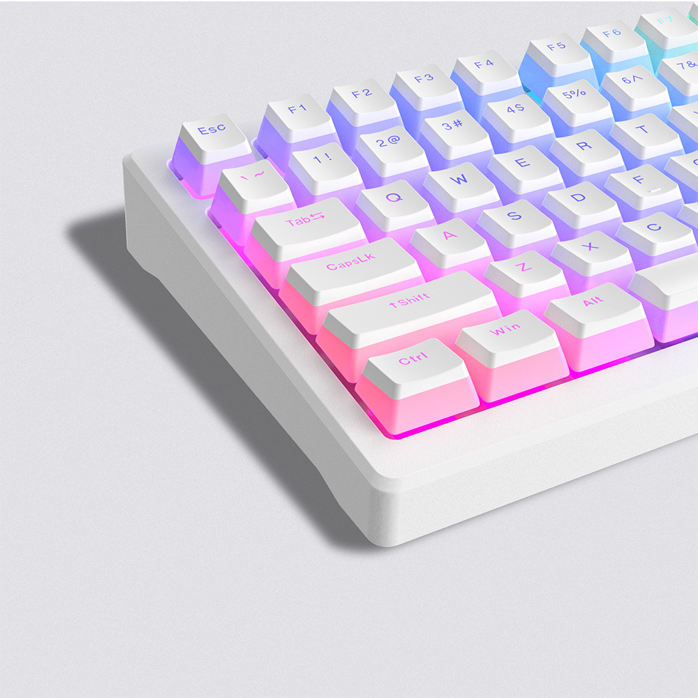 푸딩 키캡 화이트 LED RGB 투과 반투명 OEM PBT 이중사출 기계식 - 상품 이미지