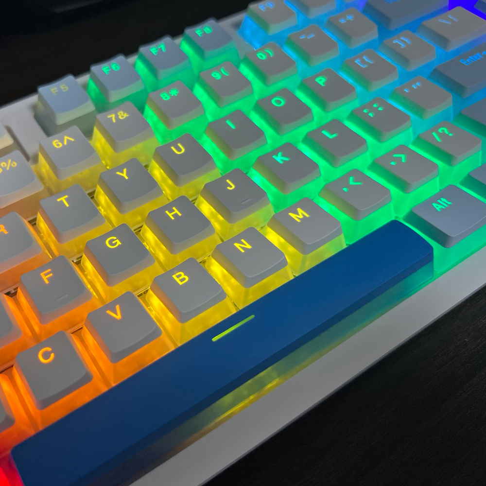 푸딩 키캡 화이트 LED RGB 투과 반투명 OEM PBT 이중사출 기계식키보드 키캡 - 상세 이미지 3