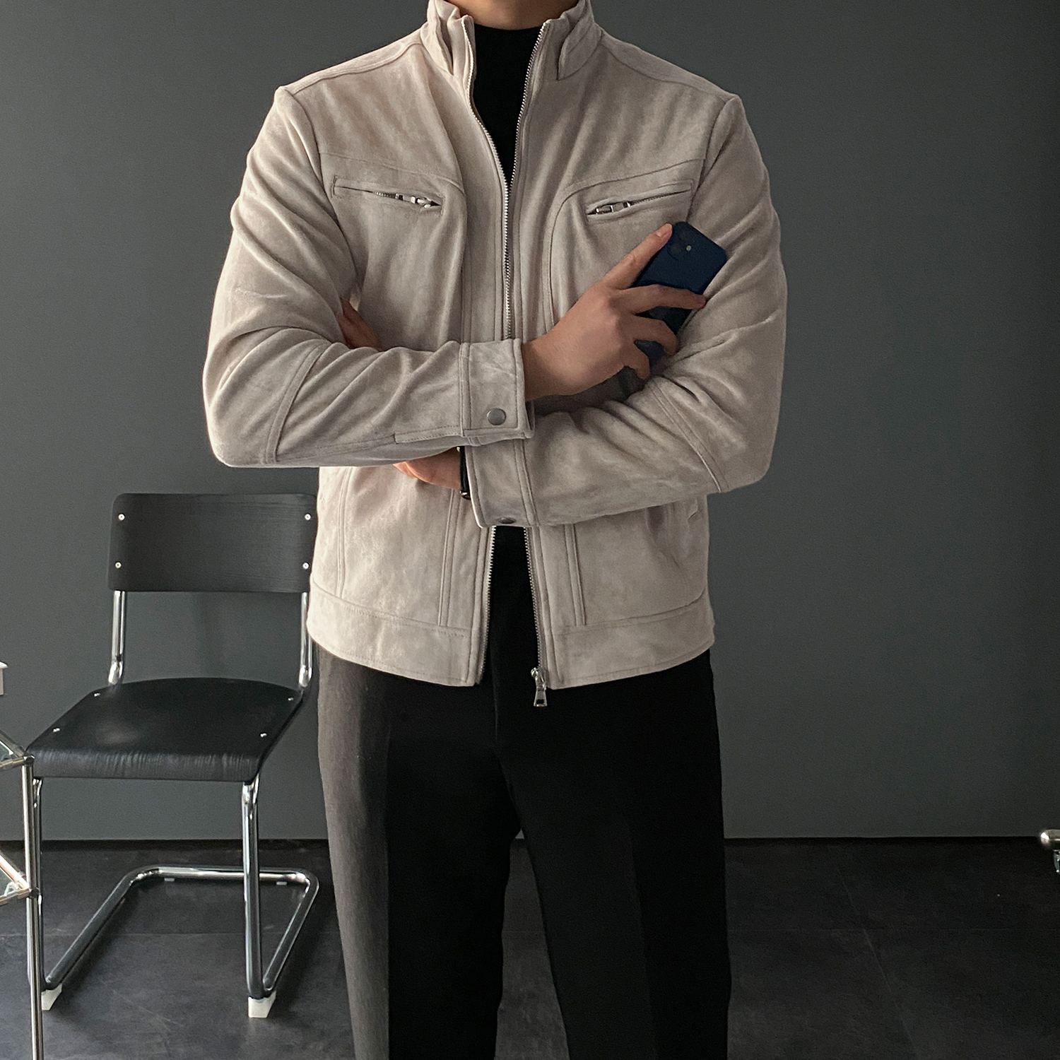 남자스웨이드자켓 바이커자켓 차이나자켓 이미지 3