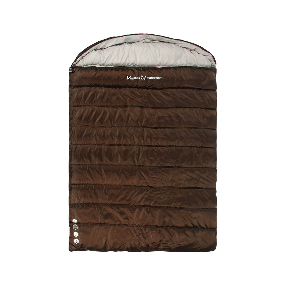 빈슨메시프 히프노스 더블 캠핑 침낭 2인용 이불 경량 사계절 백패킹 차박 브라운