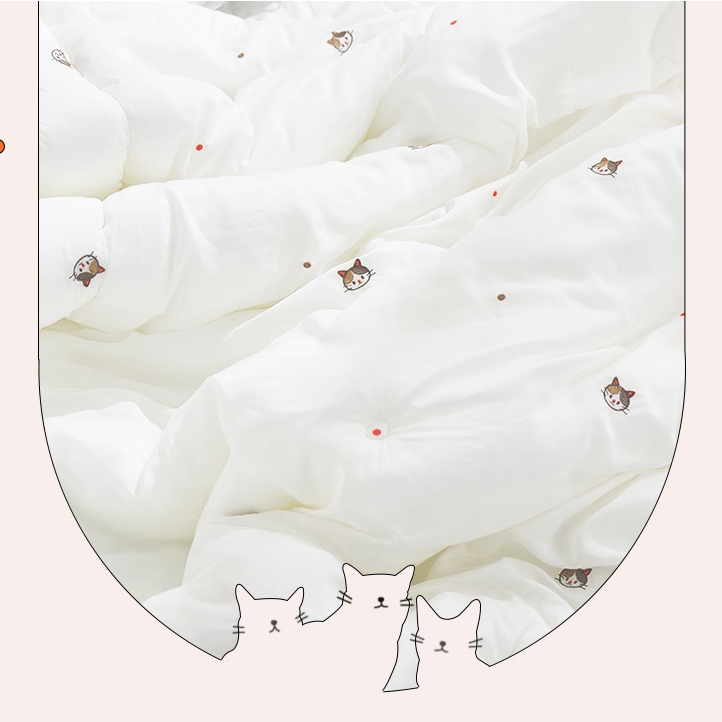 모달이불 귀여운 동물 고양이 이불 알러지케어 차렵이불 SS