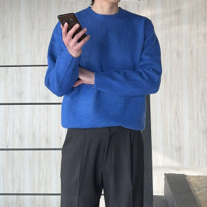 남자스웨터 오버핏 두꺼운 캐시미어 남자 니트 착용 후기 | 사이즈/핏 총정리 - 상품 이미지 1
