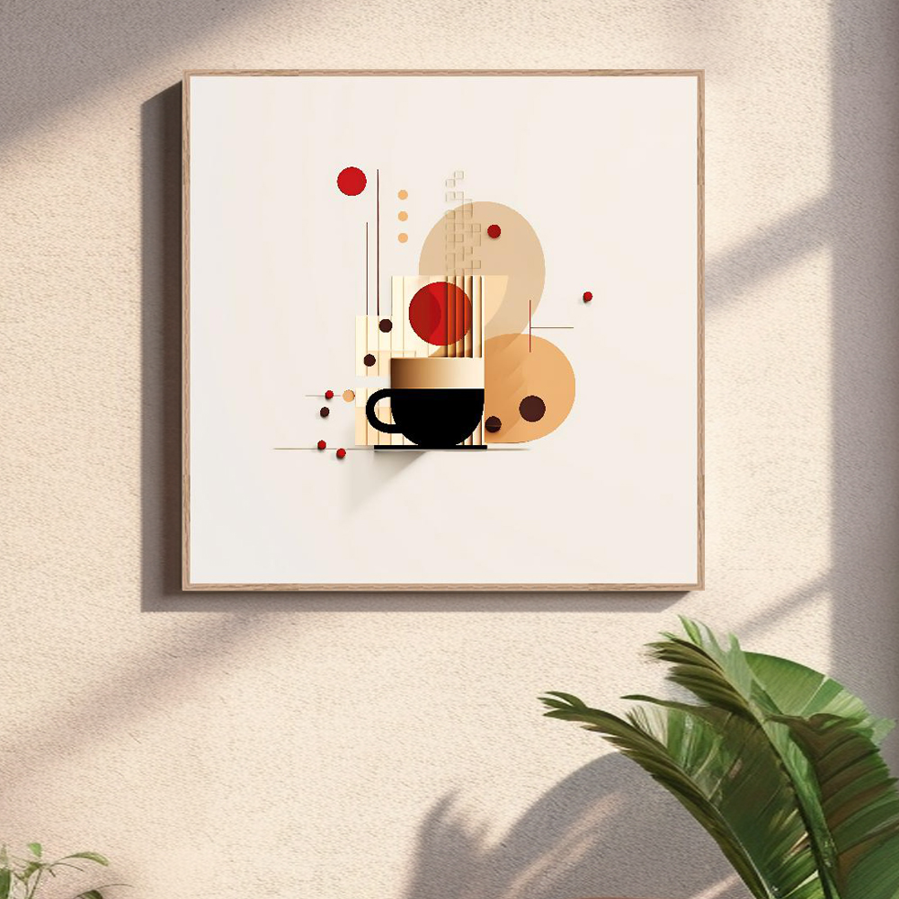 모닝커피향기 45cn x 45cm 무광블랙 알루미늄액자 그림 아트 - 상세 이미지 4