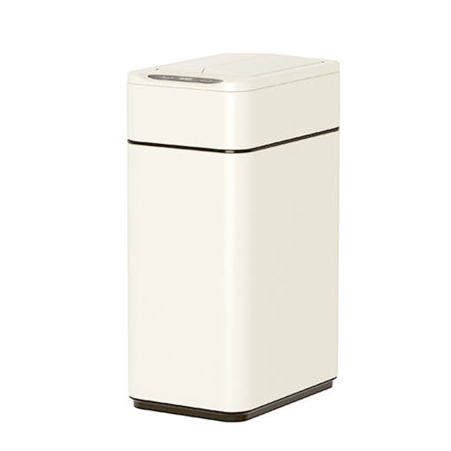 스마트 자동 센서 쓰레기통 뚜껑이 닫혀 냄새를 완벽히 차단하는 모습