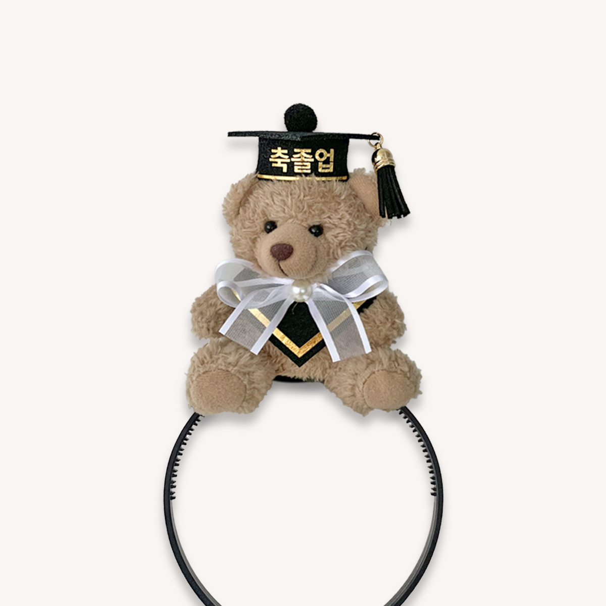 미니학사모 곰인형머리띠 졸업셀프사진 졸업선물