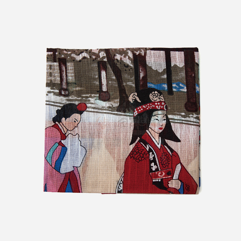 한국전통기념품 민화 한글 손수건 외국인선물