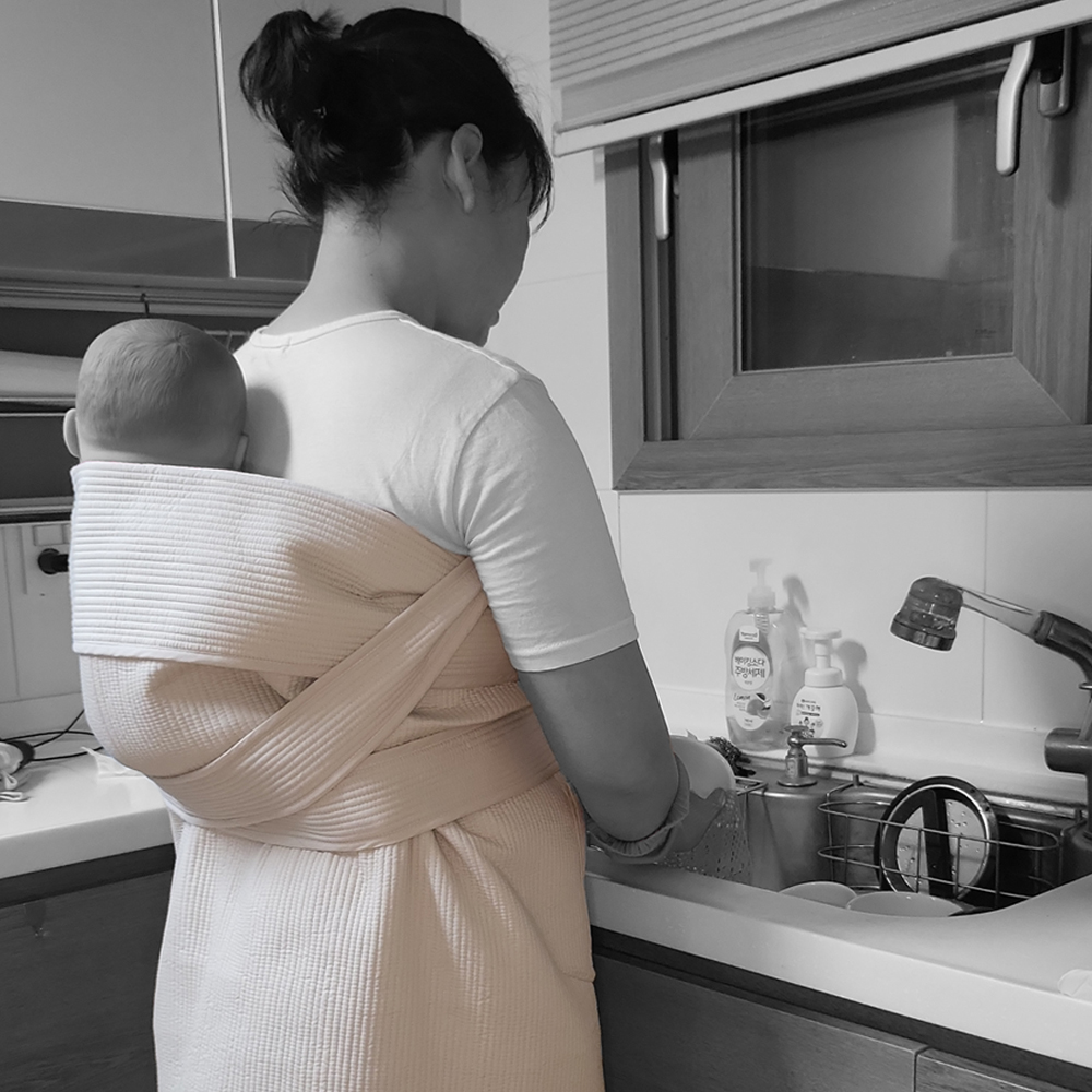 옹알옹알 아기 애기포대기 무지 클래식 외출 어부바 포대기