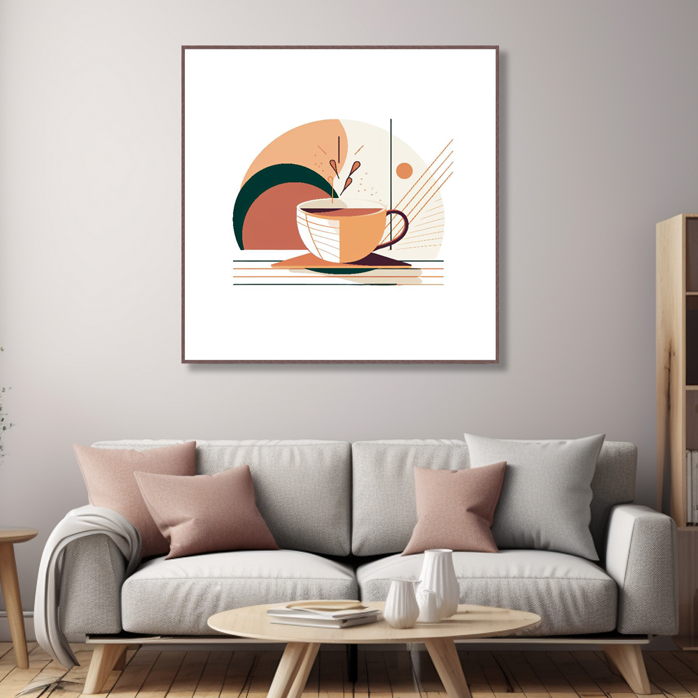 모닝커피향기 45cn x 45cm 무광블랙 알루미늄액자 그림 아트 - 상세 이미지 3