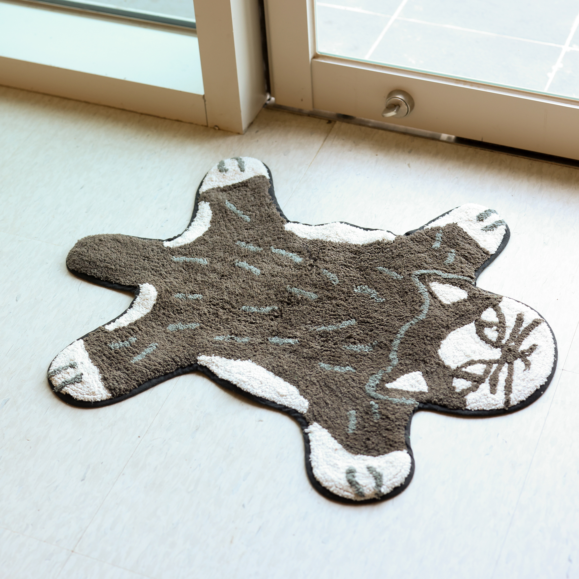 즐거운 동물원 순면 스몰 발매트 고양이