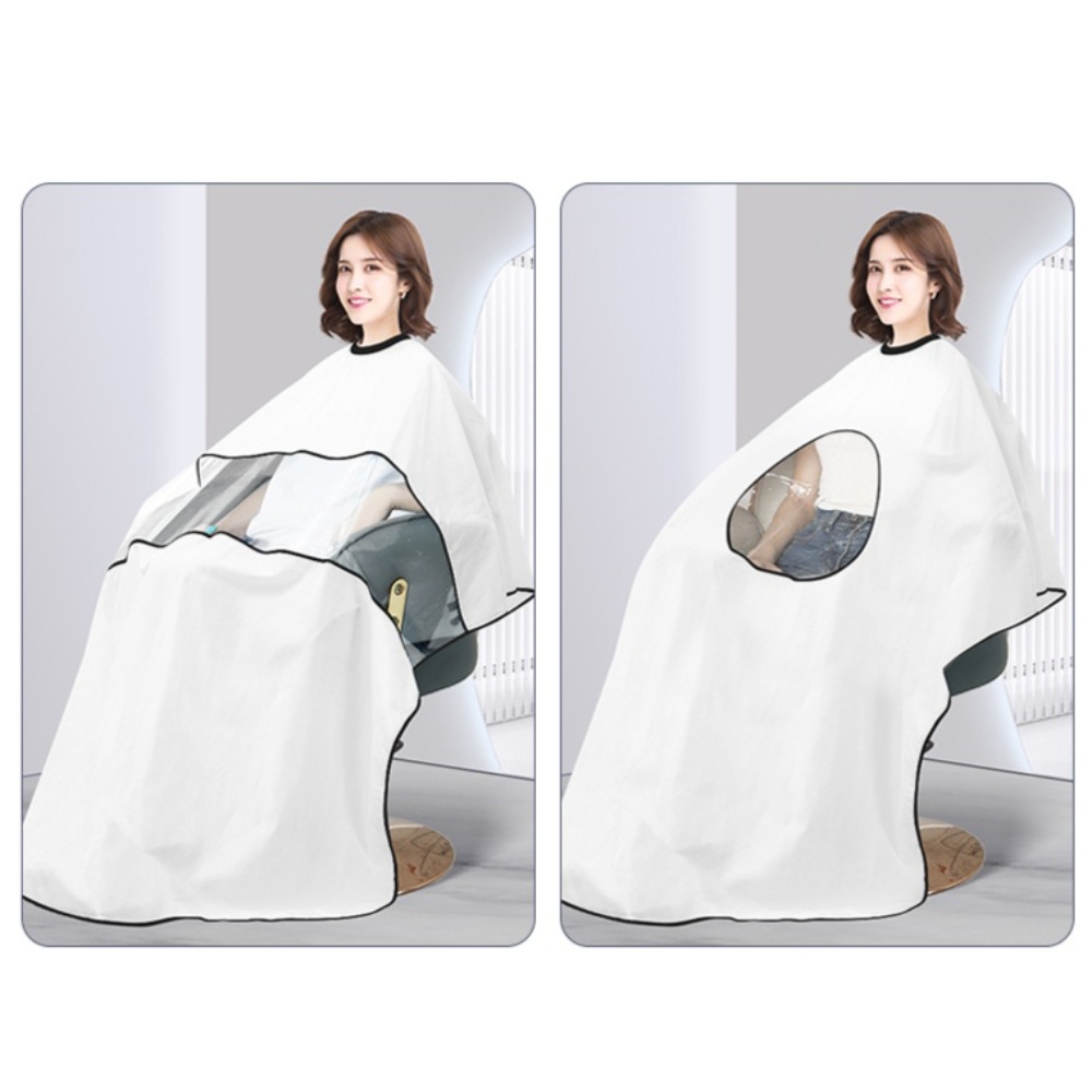 미용실 휴대폰할수있는 가운 손님 pvc 투명 구멍 앞치마 망토 커트보 미용실 바버샵 업소용 - 상세 이미지 3