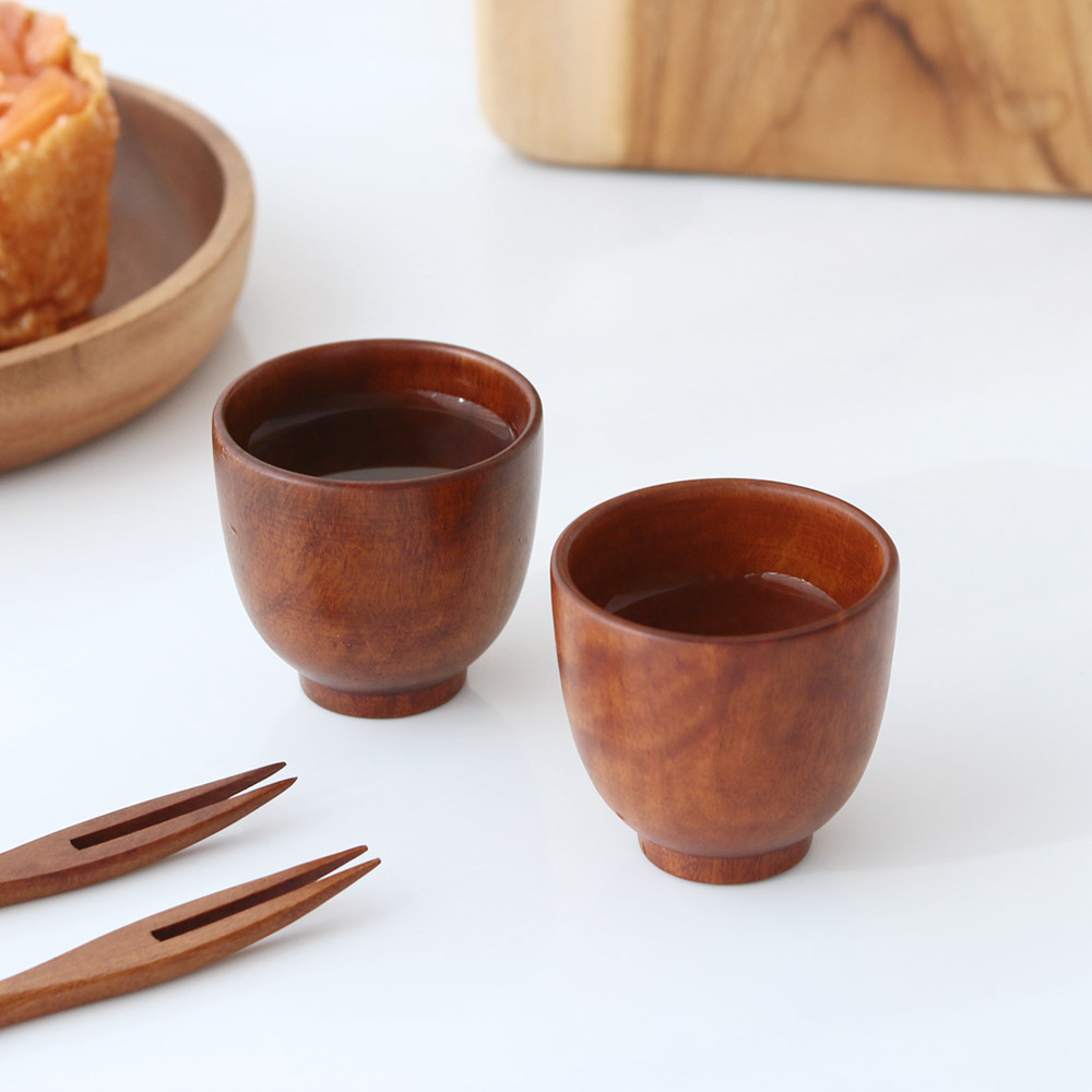 옻칠 나무 소주잔 전통 감성 우드 술잔
