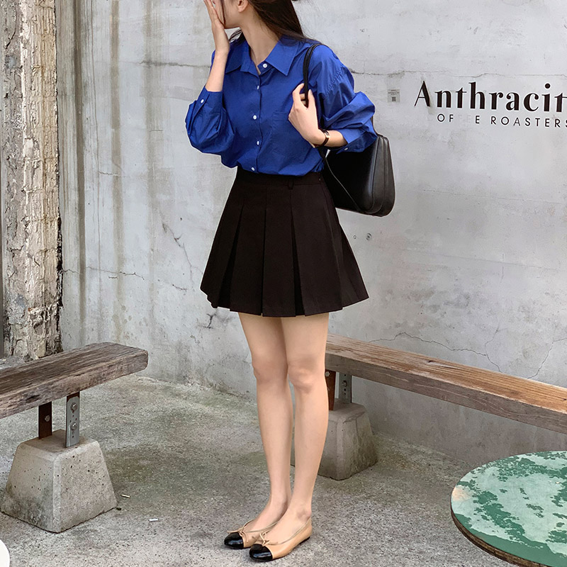 (국내제작)(속바지O사계절템♥) 메릿 하프밴딩 A라인 플리츠 미니 스커트 sk6749 이미지 3