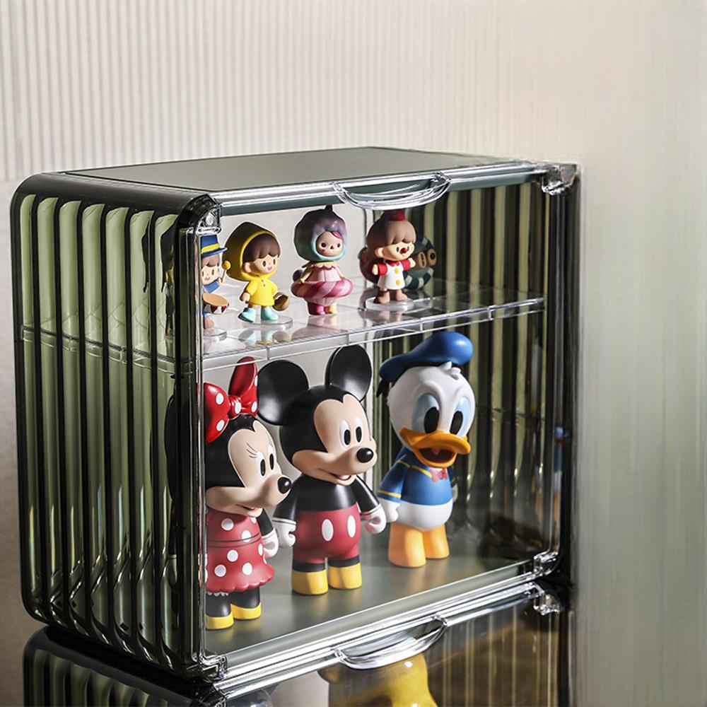 먼지차단 칸분리 피규어 장식장 아크릴케이스 소형 2단 레고 인형 보관함 진열대 박스