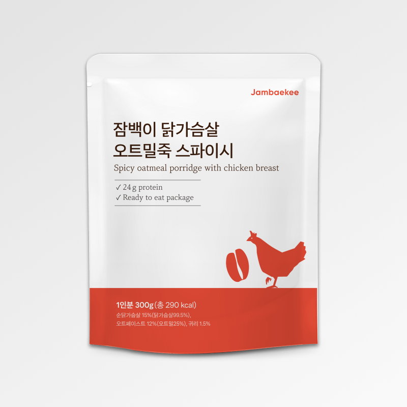잠백이 오트밀 상온죽 닭가슴살 죽 3종 300g 10개입 - 상세 이미지 4