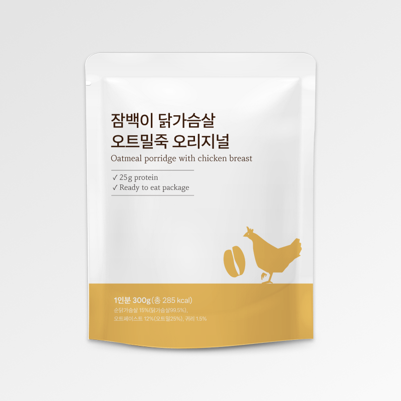 잠백이 오트밀 상온죽 닭가슴살 죽 3종 300g 10개입 - 상세 이미지 2