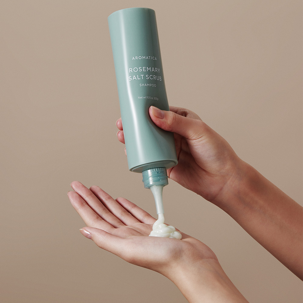 아로마티카 로즈마리 솔트 스크럽 샴푸 300G 두피 쿨링 지성 각질 케어 탈모 소금샴푸 이미지 4