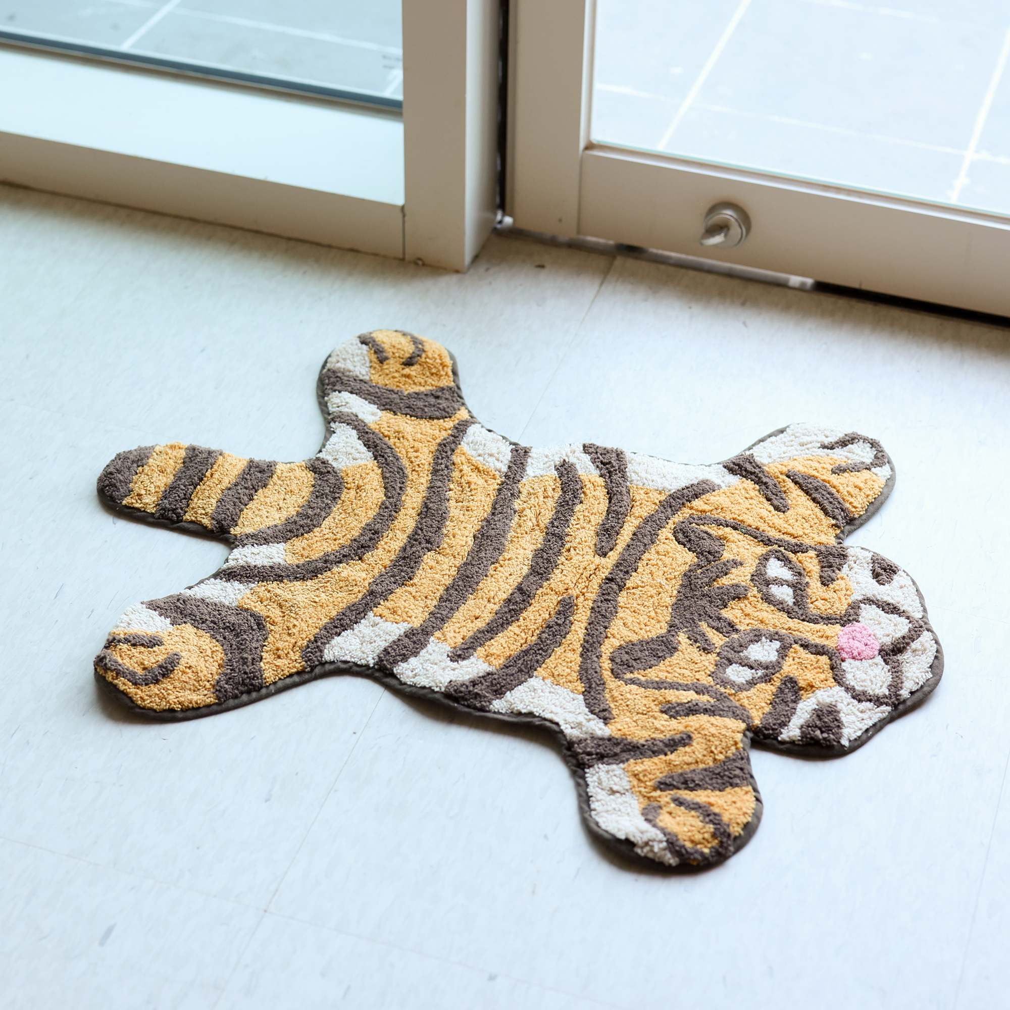 즐거운 동물원 순면 스몰 발매트 호랑이