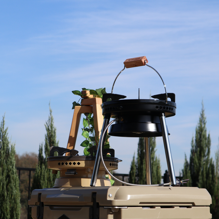 위모캠 오리엘 강염 캠핑 해바라기 버너 그리들 이소가스 나무손잡이 연장다리 가방 포함