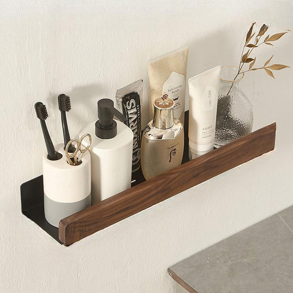 무타공 원목 화장실선반 20cm 세면대 일자 욕실선반