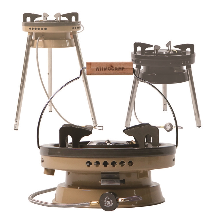 위모캠 오리엘 강염 캠핑 해바라기 버너 그리들 이소가스 나무손잡이 연장다리 가방 포함