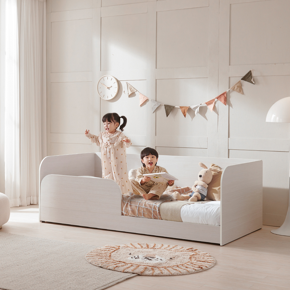 장인가구 뉴피터 E0등급 어린이 키즈 저상형 데이베드 가드형 침대 프레임 S 일반형