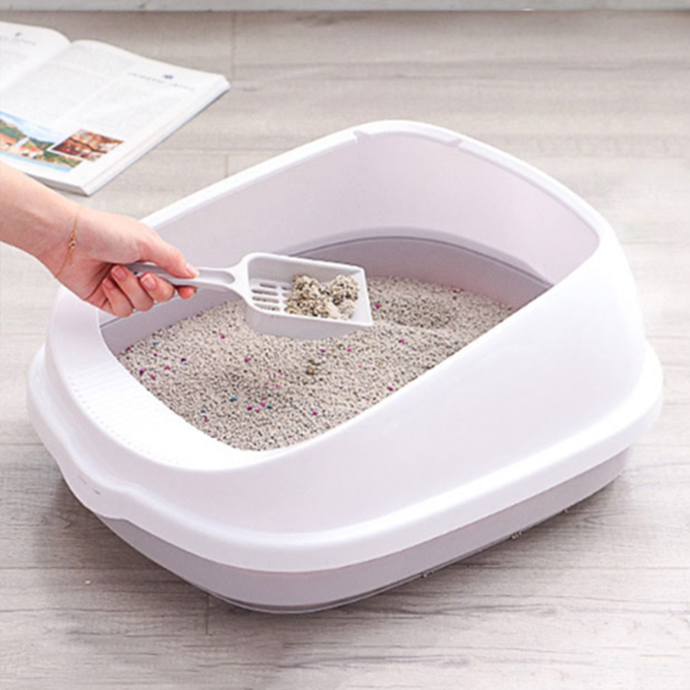 고양이 화장실 평판형 대형 오픈형 배변통 평판 오픈 반려묘 변기 파스텔 사막화 방지 PP