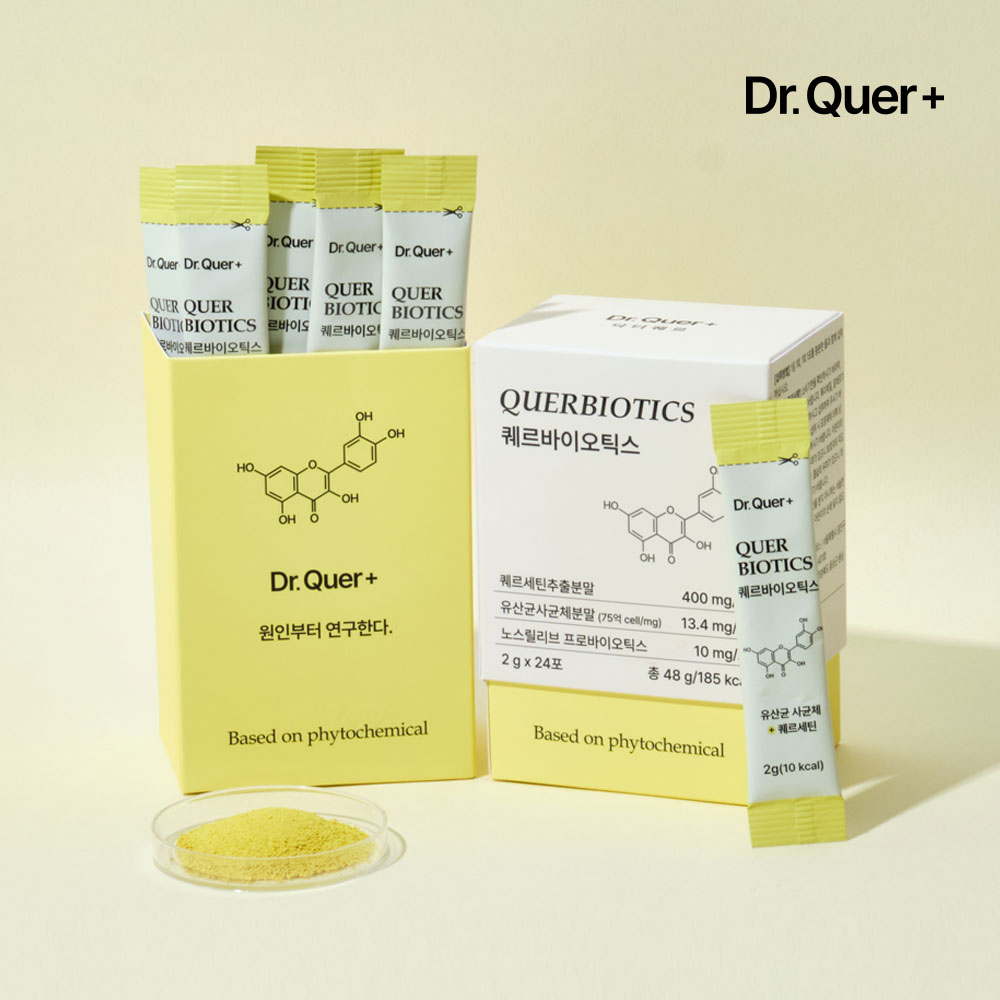 닥터퀘르 퀘르바이오틱스 퀘르세틴 브로멜라인 잔타닌 소포레틴 노스릴리브 유산균 사균체 케르세틴 제품 이미지