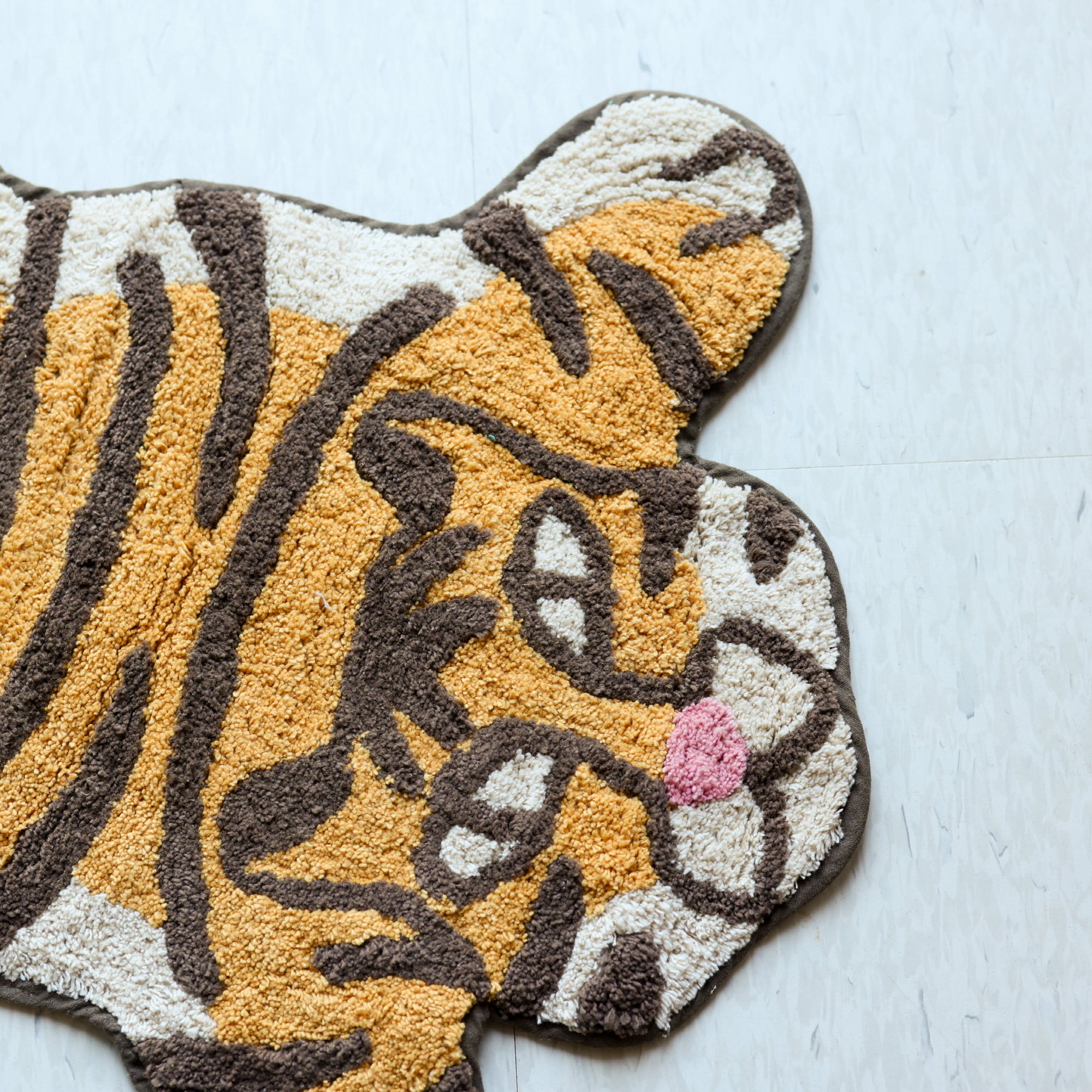 즐거운 동물원 순면 스몰 발매트 호랑이