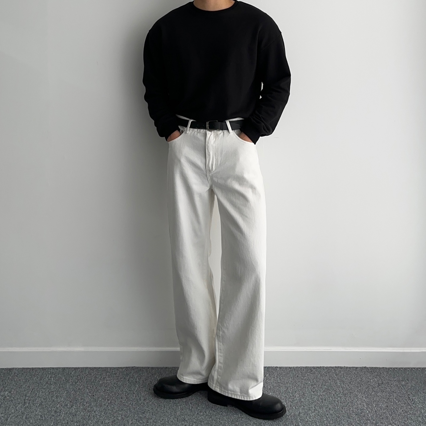 남자치노팬츠 남자흰색바지 백바지 - 상세 이미지 5