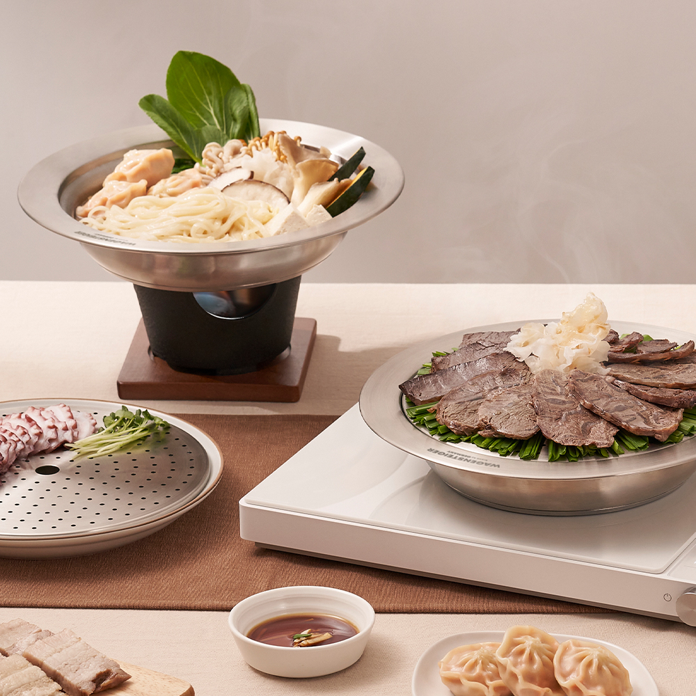 바겐슈타이거 IH 올스텐 스팀워머 24cm + 레스팅커버 실버 24cm 찜기 쿠커 뚜껑 캠핑 이미지 6