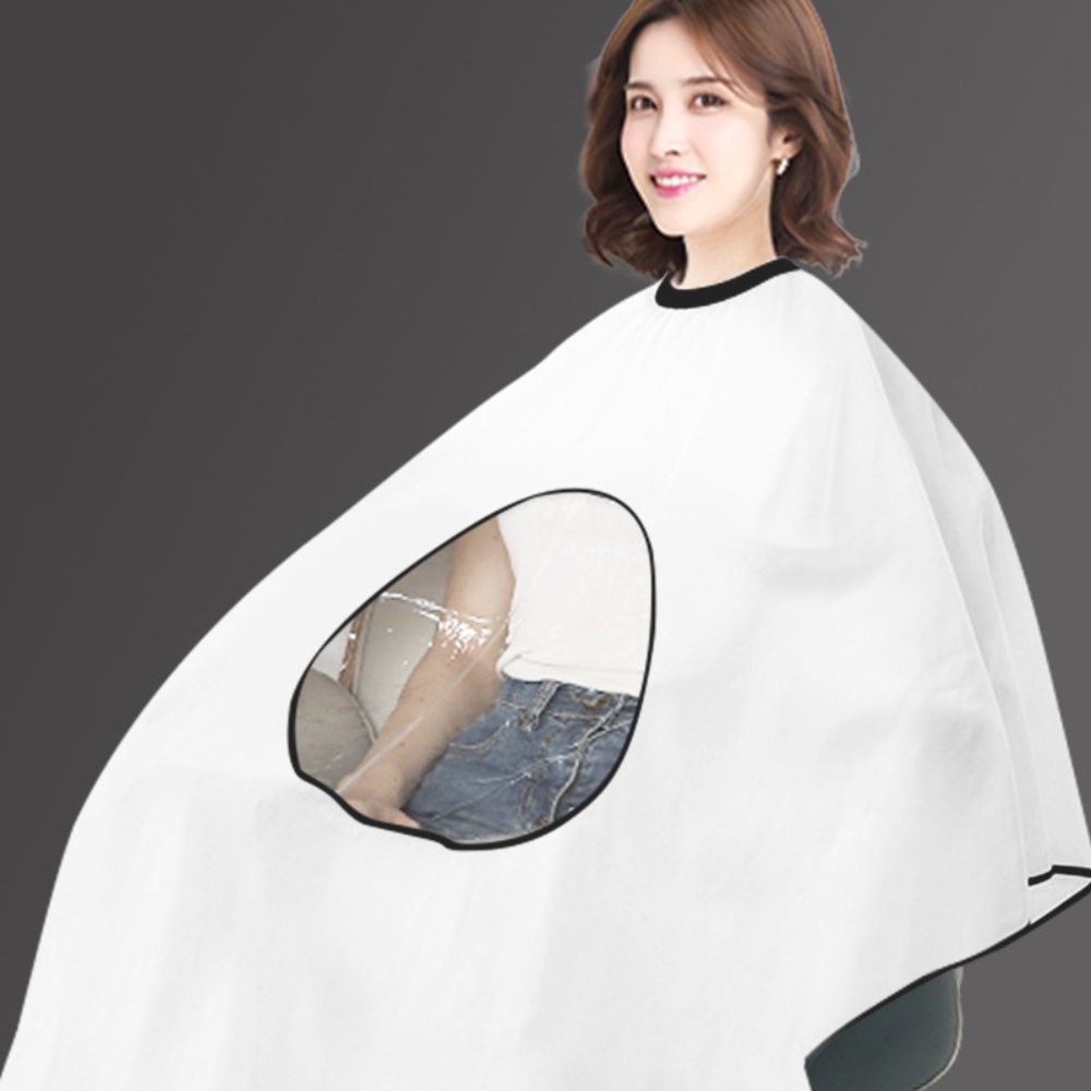 미용실 휴대폰할수있는 가운 손님 pvc 투명 구멍 앞치마 망토 커트보 미용실 바버샵 업소용 - 상품 이미지