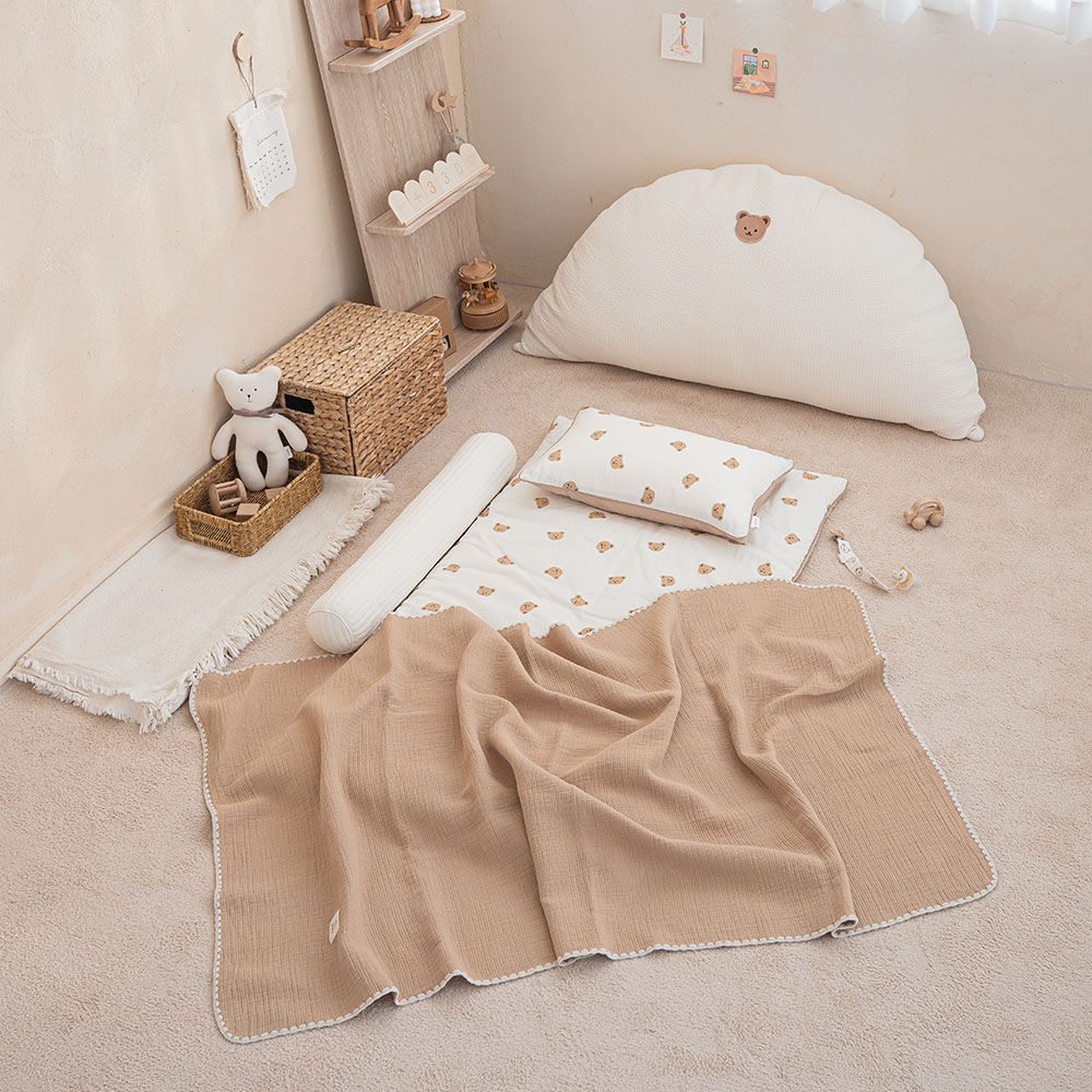 마롤로뜨 30수 순면 어린이집 낮잠 패드 + 이불 + 베개 4종SET 신생아 세트