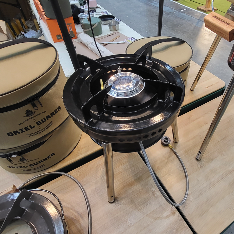 위모캠 오리엘 강염 캠핑 해바라기 버너 그리들 이소가스 나무손잡이 연장다리 가방 포함