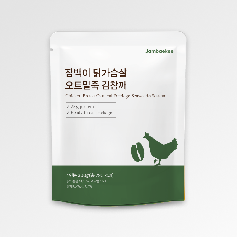 잠백이 오트밀 상온죽 닭가슴살 죽 3종 300g 10개입 - 상세 이미지 3