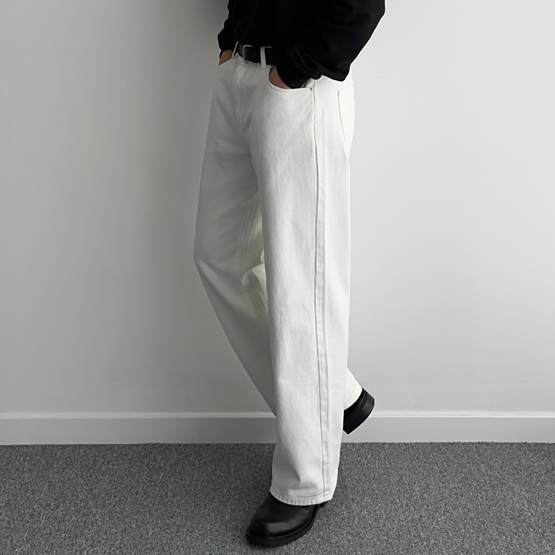 남자치노팬츠 남자흰색바지 백바지 - 상세 이미지 2