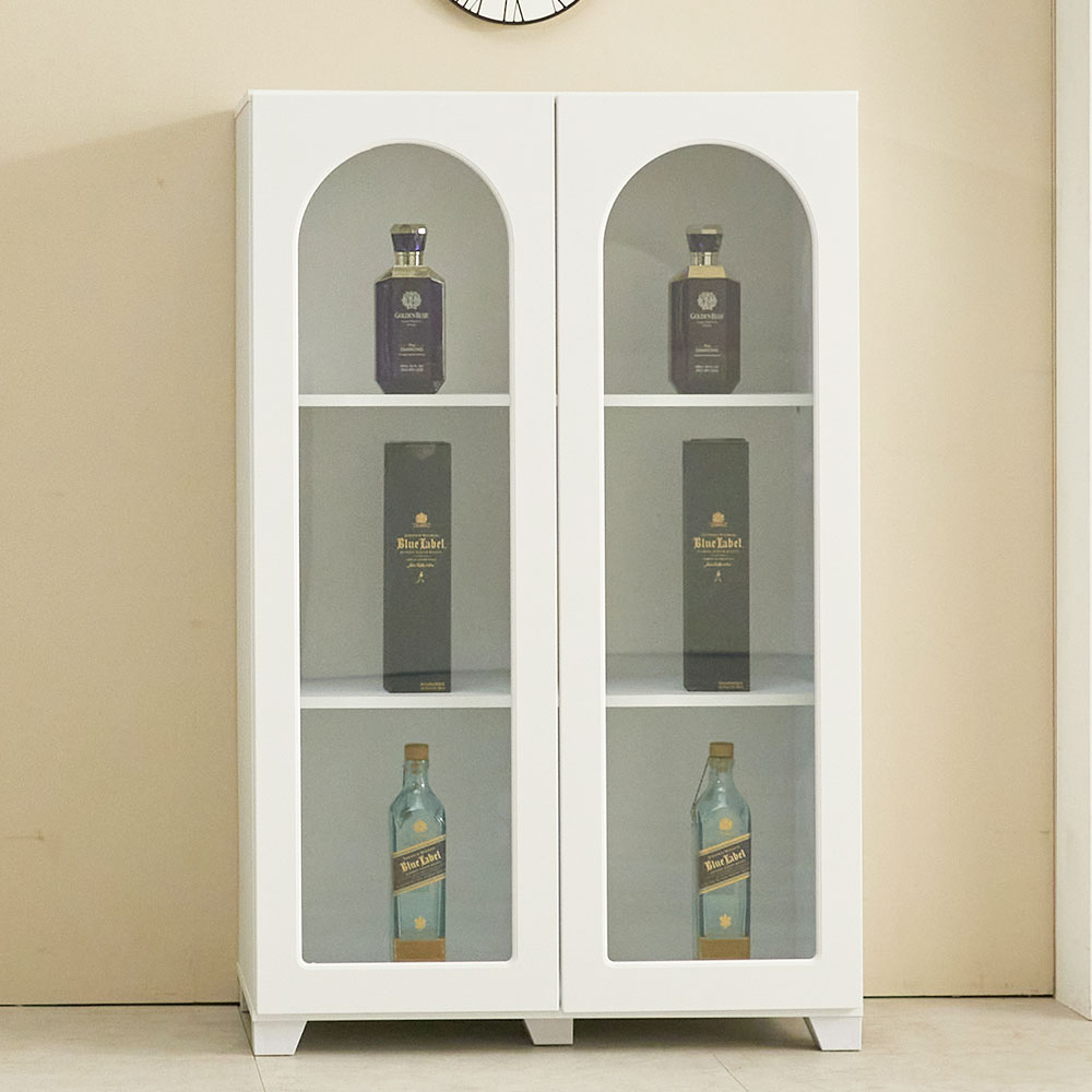 로로 레고 술장식 양주장 3단 엔틱 유리진열장