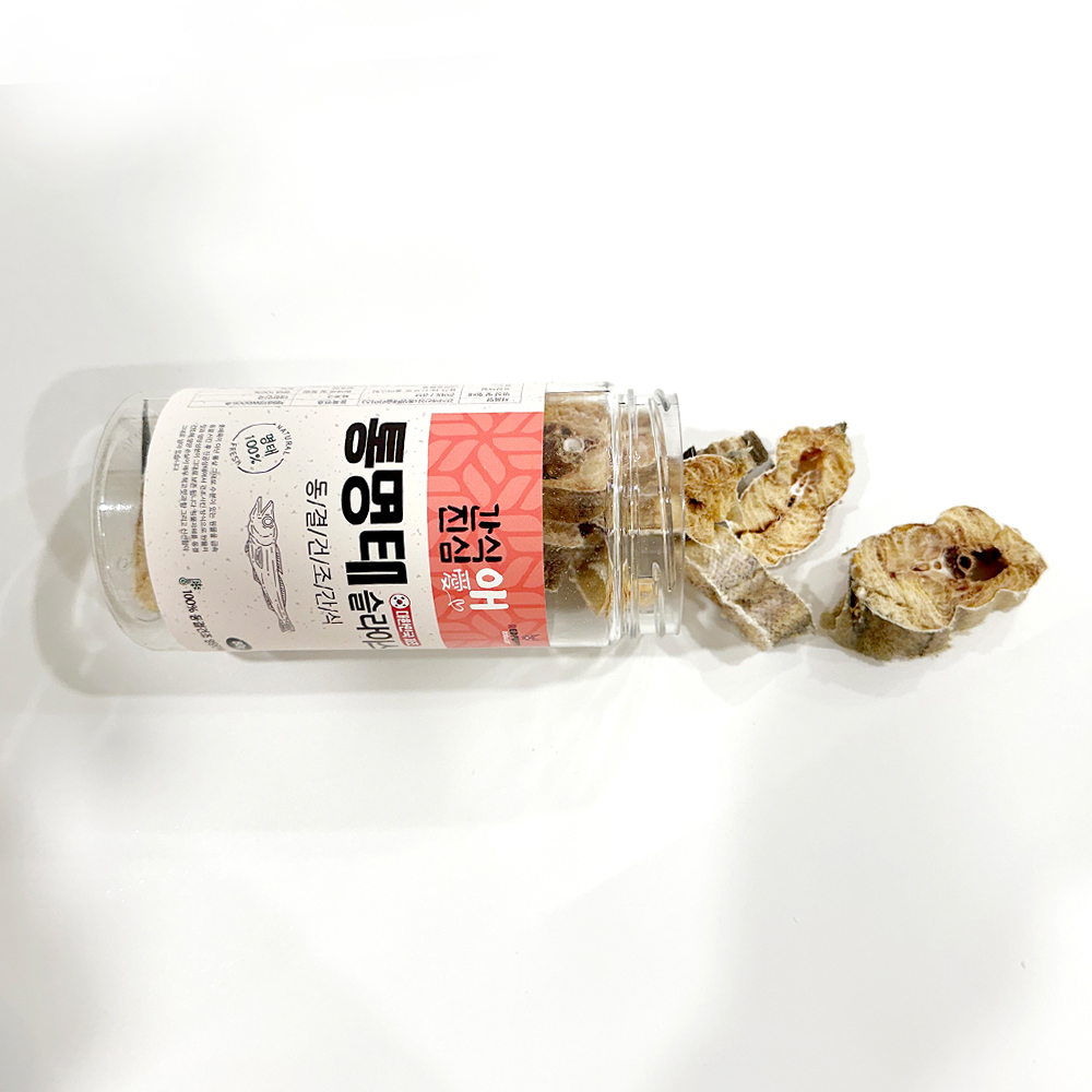 간식애진심 국내생산 동결건조 애견간식 고양이 면역력 향상 통명태 슬라이스 80g - 상세 이미지 2