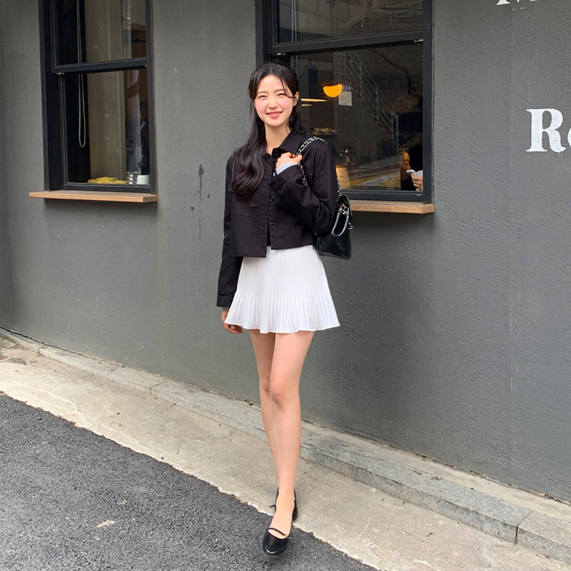 (바지안감하이틴재질♥) 젠노 러블리 뒷밴딩 주름 미니 스커트 sk6758 - 상세 이미지 2