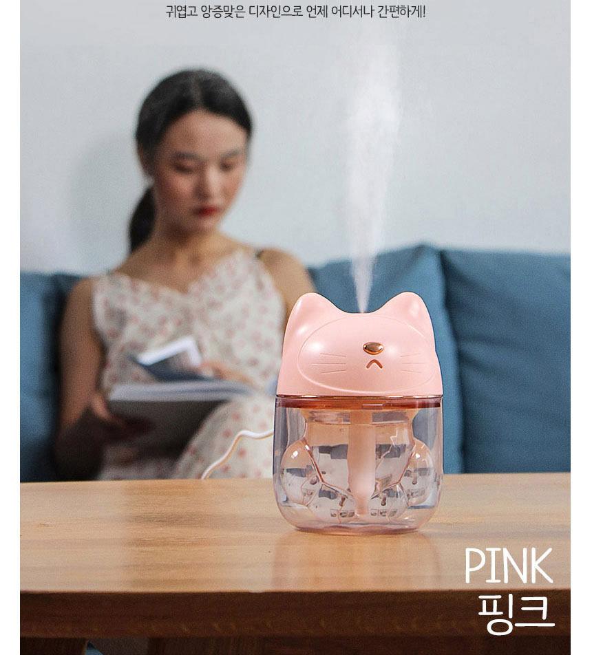 USB 미니 야옹이 가습기 무드등 귀여운 고양이 가습기 이미지 2