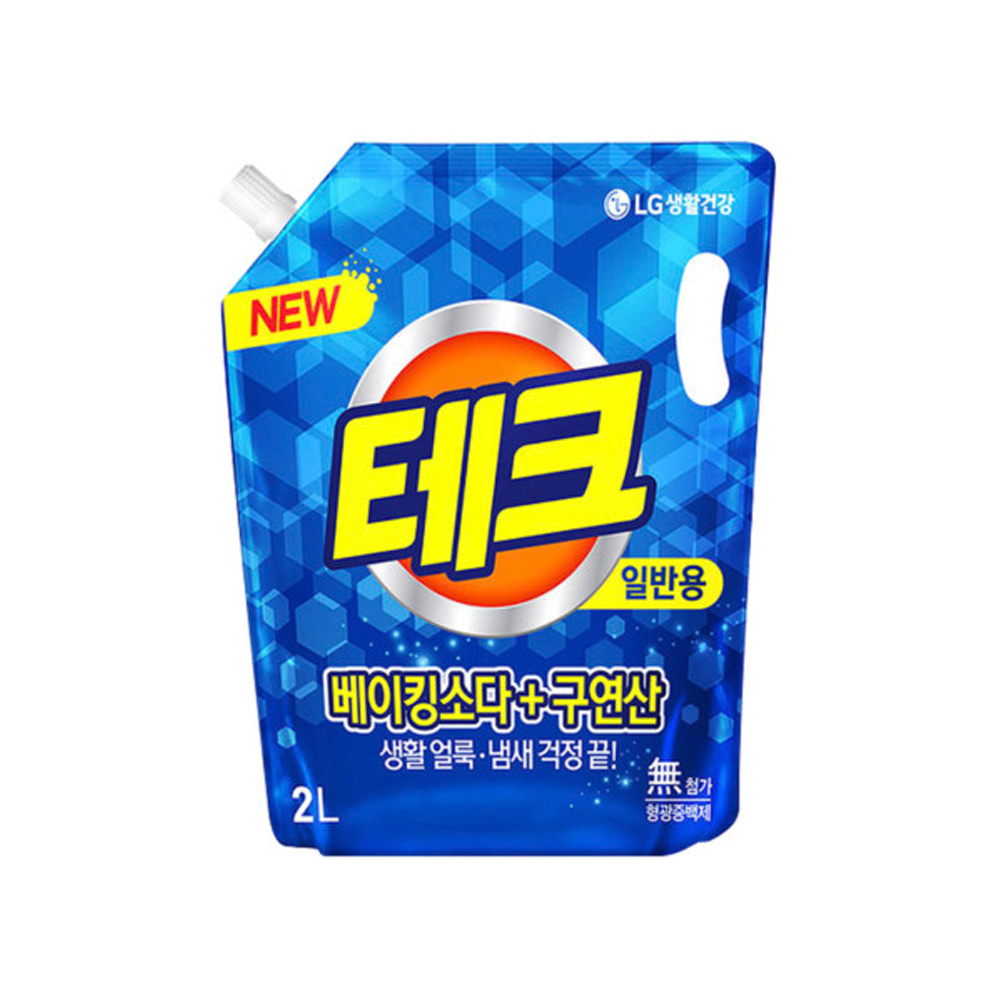 엘지생활건강 테크 천연베이킹소다 + 구연산 액체세제 일반용 리필 2L - 메인 이미지