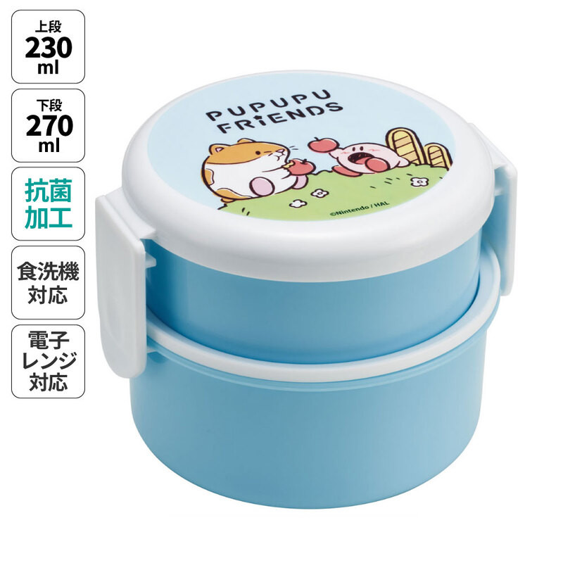 스케이터 별의 커비 캐릭터 항균 원형2단 포크 도시락 500ml ONWR1AG - 주방·식기 - 하카타몰