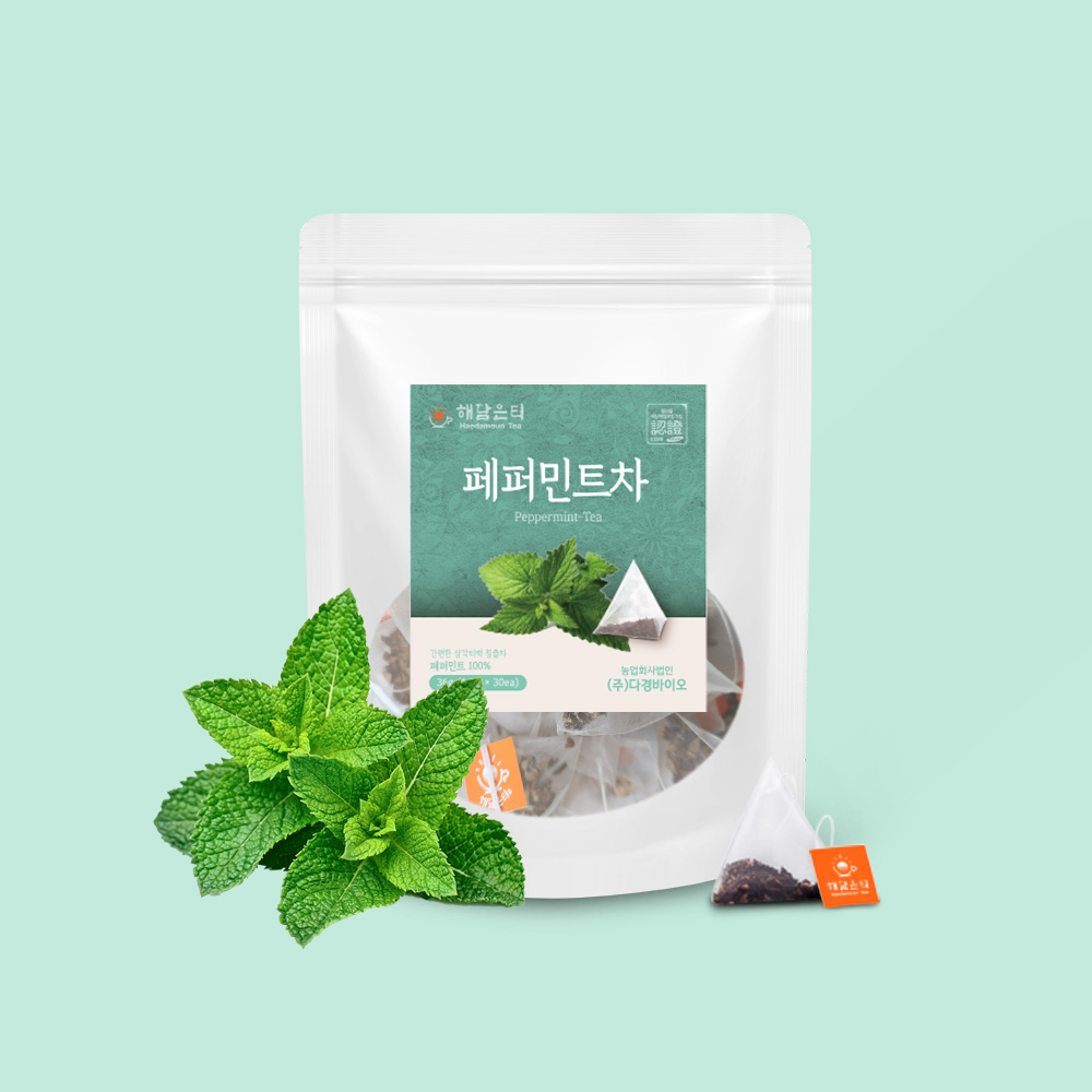 해담은티 페퍼민트차 생분해티백 1.2g x 30개입 - 상품 이미지