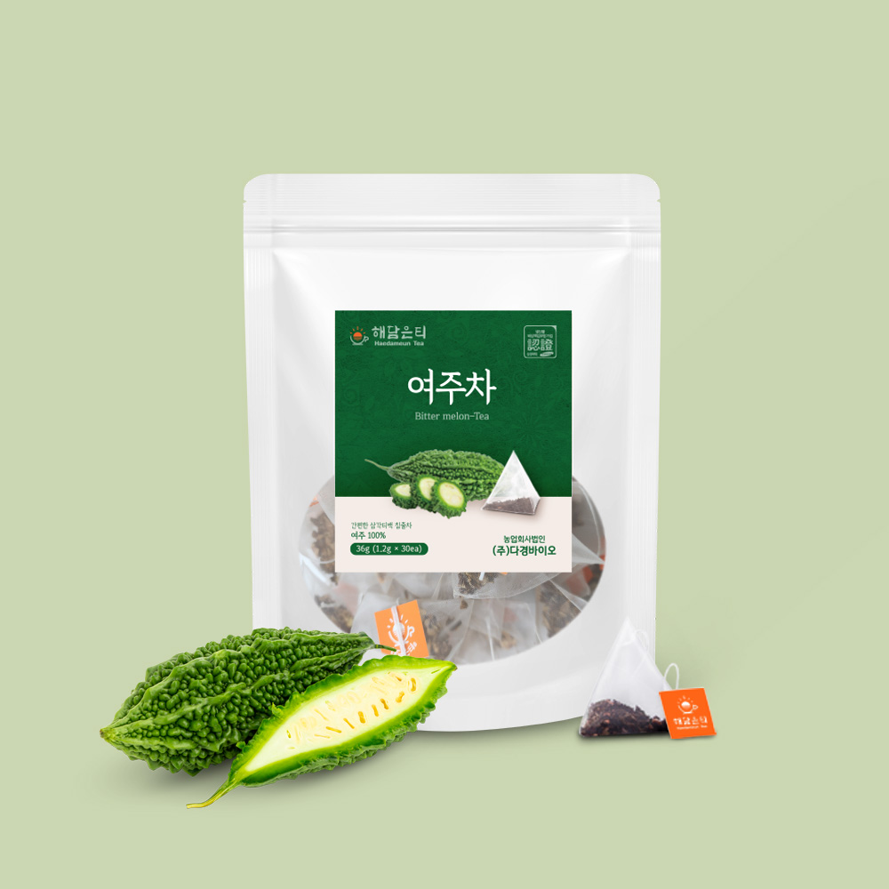 해담은티 국산 볶은 여주차 생분해티백 1.2g x 30개입 - 상품 이미지