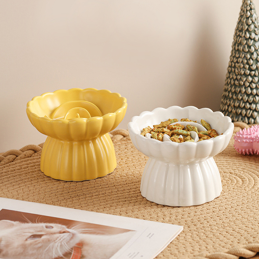 강아지 슬로우 식기 고양이 밥그릇 급체 방지 식탁 도자기