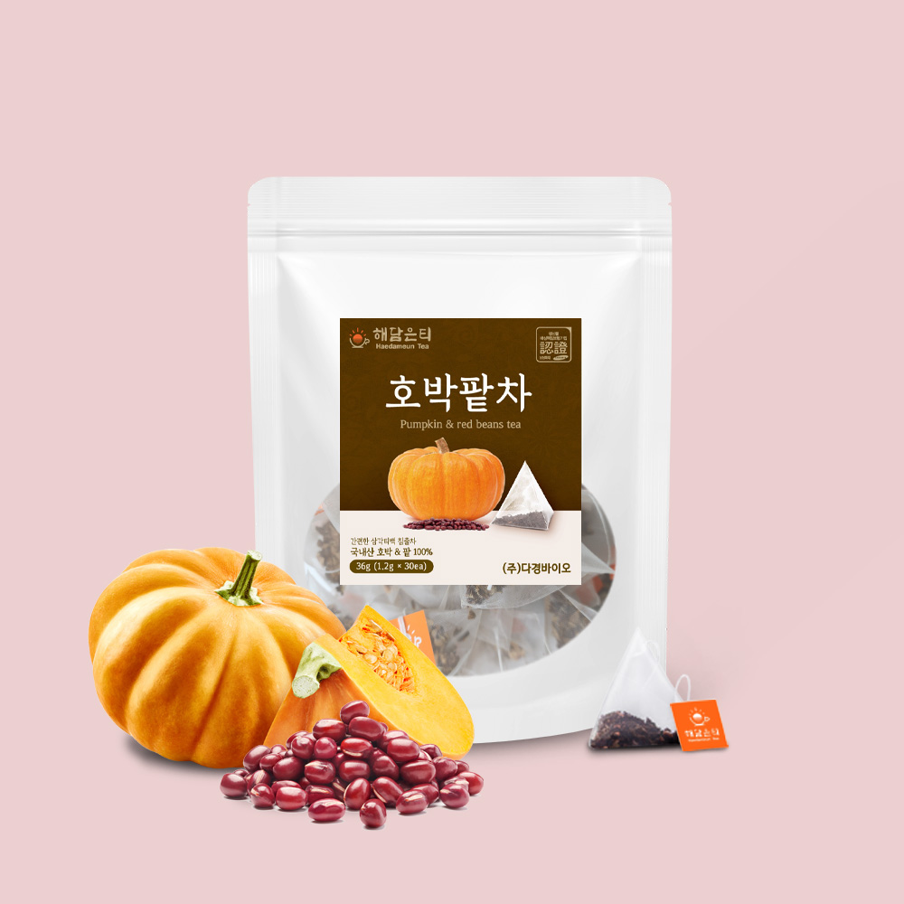 해담은티 국산 볶은 호박팥차 생분해티백 1.2g x 30개입 - 상품 이미지